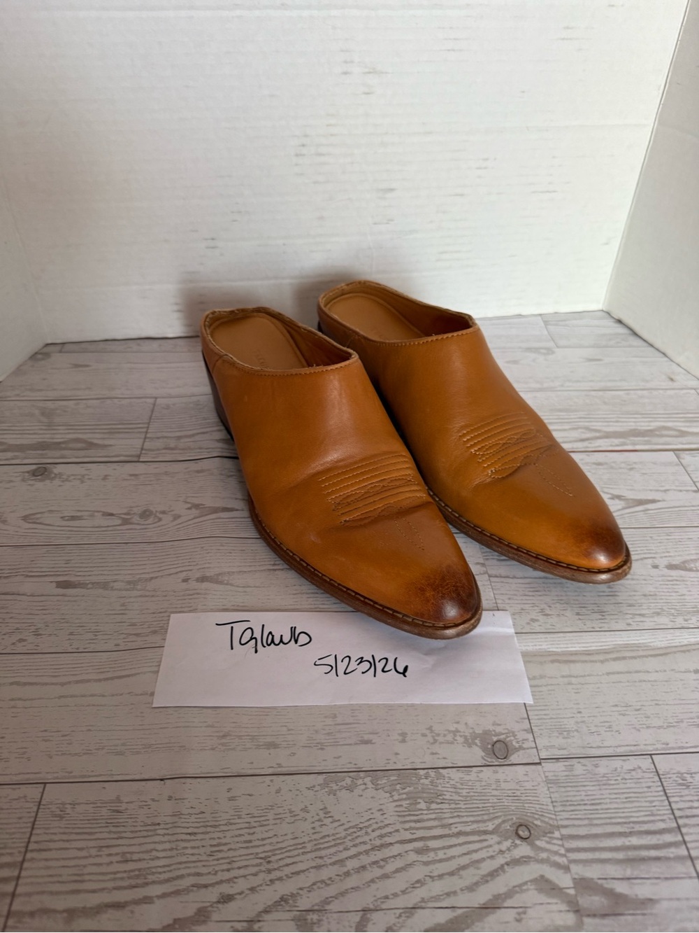Tecovas Tan Leather Mule Clogs